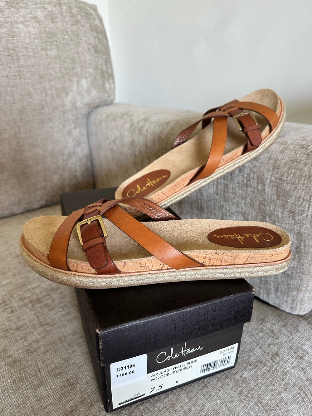 Cole Haan Air Jocelyn Lo Slide in Woodbury/Birch sz 7.5 NEW - Picture 3 of 8